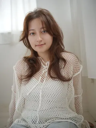 セミロング カラー アレンジ/新宿 透明感カラー/ヤノのヘアスタイル