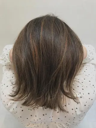 ミディアム カラー ママ美容師 *ヒマワリのヘアスタイル