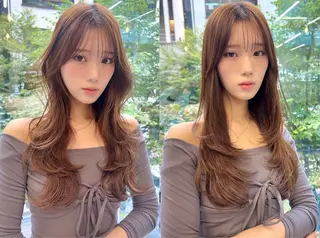 セミロング レイヤー×顔周 り×髪質改善/MIUのヘアスタイル