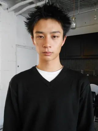 ショート メンズ グランジヘア 無造作ヘアHYUGAのヘアスタイル