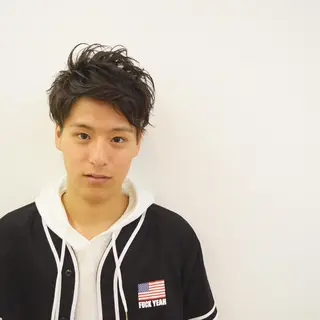 ミディアム メンズ 石鳶 勝のヘアスタイル