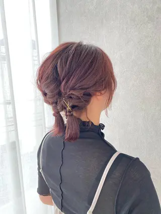 ショート ヘアアレンジ 🫧ブリーチなし 透明感カラーゆん🫧のヘアスタイル