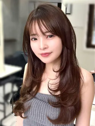 ロング レイヤー×ツヤカラー 渋谷/kougaのヘアスタイル