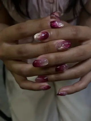 ネイル pu+on. nailworks所属・fuyumi / ニュアンスネイルのネイルデザイン