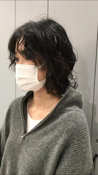 ミディアム パーマ ニュアンスヘア☆樋口 希世☆のヘアスタイル