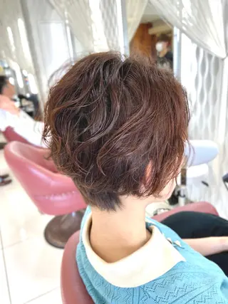 ショート パーマ 【髪質改善×カラー】 QUALIS沓掛貴浩のヘアスタイル