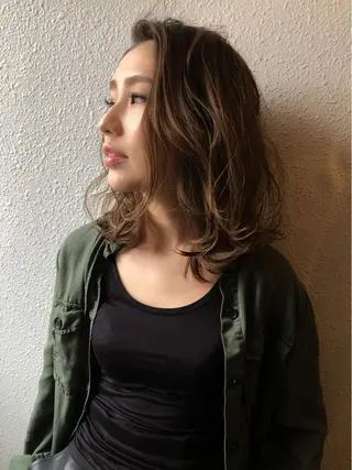 ミディアム カラー 髪質改善/縮毛矯正 /青山 早希🐾のヘアスタイル