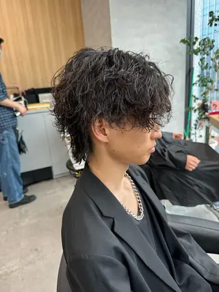 ショート カラー パーマ ヘアアレンジ メンズ スパイキー/フェザー /波巻き/かいとのヘアスタイル