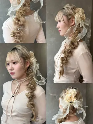 ヘアアレンジ fosta 女性専用サロン所属・moe🎀 ブリーチ♡ガーリーのヘアスタイル