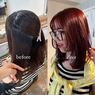 セミロング カラー 💫miyu💫デザ インカラー/アレンジのヘアスタイル