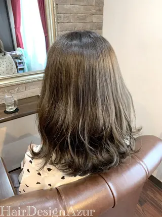 セミロング カラー HairDesign Azurのヘアスタイル