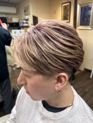 ショート カラー メンズ 理髪館所属・青木 健二のヘアスタイル