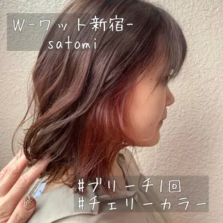 ミディアム 淡色ふんわりhair 新宿satomiのヘアスタイル
