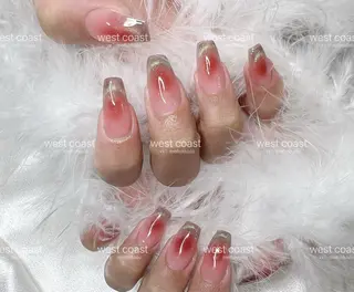 ネイル リボン、ガーリー パーツ放題専門店のネイルデザイン