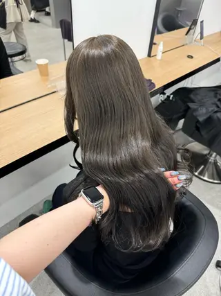 ロング カラー 暗髪🩶ラベンダー/ ブルー/ユウナ🤍のヘアスタイル