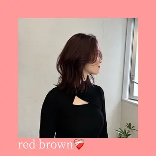 セミロング カラー aoi/暖色カラー/ プツッとボブ🎀のヘアスタイル