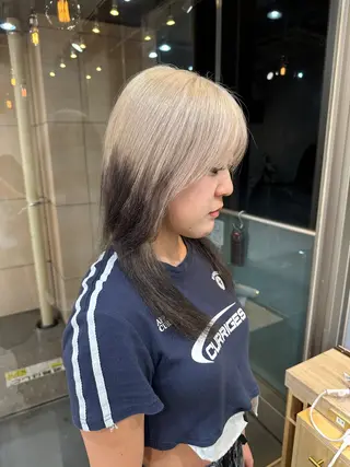 ロング カラー ハイトーンレイヤー 🥇稲垣颯太のヘアスタイル