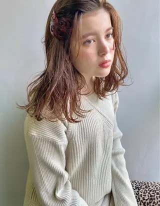 セミロング カラー ヘアアレンジ 当日予約大歓迎💗 依田瑞希のヘアスタイル