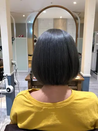 ミディアム カラー 小島嵩人 縮毛矯正 髪質改善のヘアスタイル