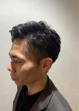 ミディアム パーマ メンズ プレミアムバーバー渋谷原宿店 (モデル用)所属・たまき rnのヘアスタイル