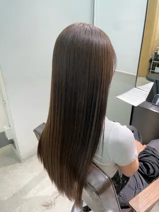 ロング 🩵縮毛矯正  髪質 改善 ツヤ髪🩵のヘアスタイル