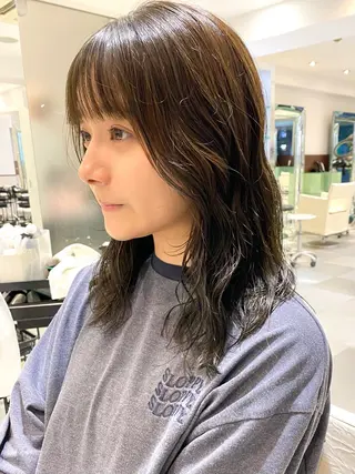 ミディアム パーマ ZENKO表参道店所属・デジタルパーマ 🌀ボブ　萩原　龍のヘアスタイル