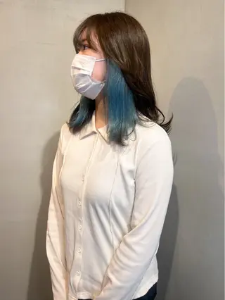 ミディアム カラー Aya/四条烏丸/ インナーカラーのヘアスタイル