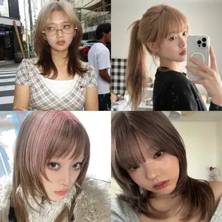 カラー マイ/カットモデル /暖色カラーのヘアスタイル