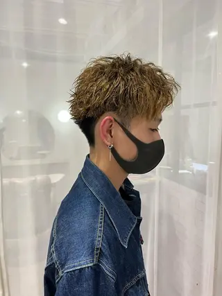 ショート パーマ メンズ アイブロウ 京都駅メンズカット/ パーマ/Keigoのヘアスタイル