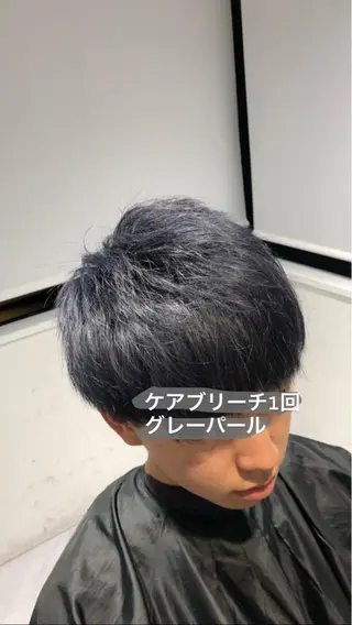 ショート カラー メンズ 赤み消し🌿 透明感カラー🫧のヘアスタイル