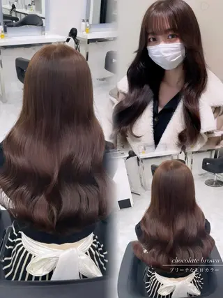 セミロング カラー ヘアアレンジ Ella所属・nana【艶髪】/ レイヤー/縮毛矯正のヘアスタイル