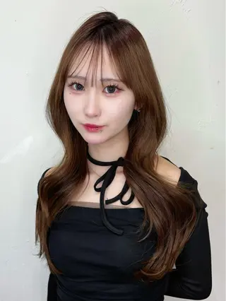 ロング こもも/ワンホン/ 韓国/髪質改善のヘアスタイル