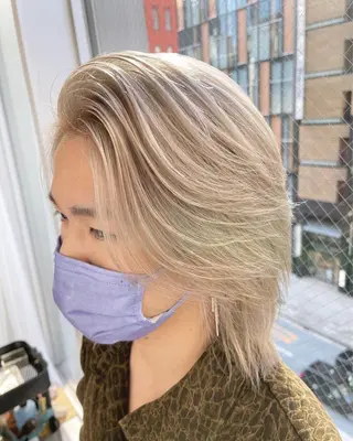 ミディアム カラー メンズ レイヤーカット/ボブ /縮毛矯正✨大輝のヘアスタイル