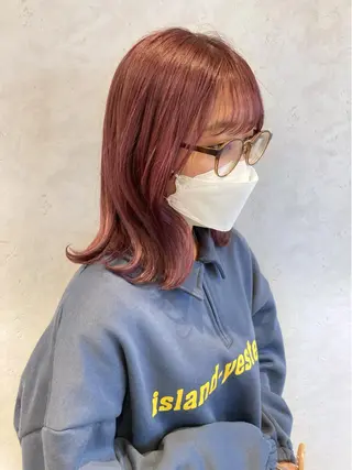 ミディアム カラー nono/パーマ /顔まわりカット🐈のヘアスタイル