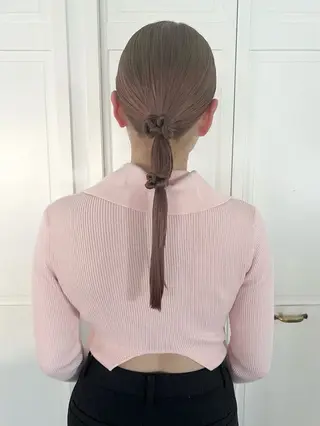 カラー ブリーチカラー🎀 韓国風/寺門美優のヘアスタイル