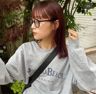 セミロング カラー 🎀みさき🎀 韓国レイヤー ボブ♡のヘアスタイル