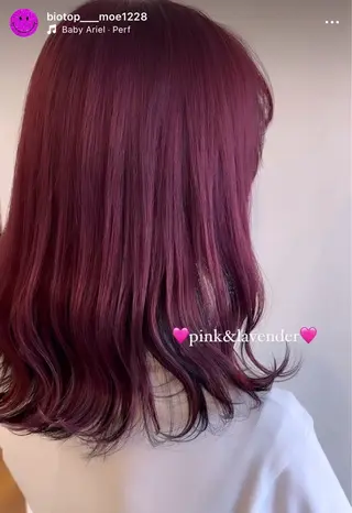 ミディアム カラー はまもと もえのヘアスタイル
