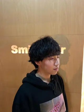 ミディアム パーマ メンズ 榎本 和真のヘアスタイル