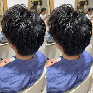 ミディアム パーマ メンズ 髪改カラー/メンズ カット🪭スズキマリのヘアスタイル