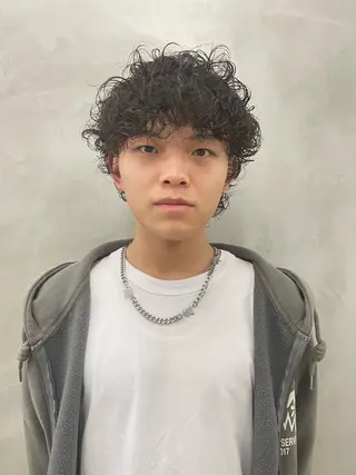パーマ メンズ メンズカット パーマ[佐橋]のヘアスタイル
