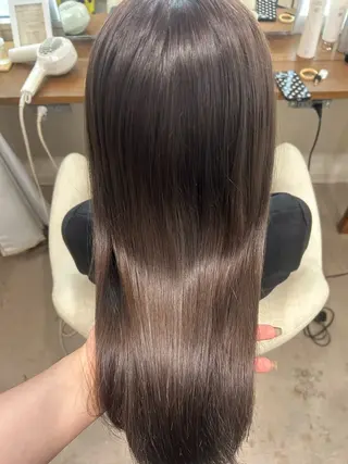 ロング カラー shu ブラウンピンクカラーのヘアスタイル