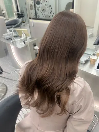 セミロング カラー ヘアアレンジ fumika🎀 韓国ヘア×ベージュのヘアスタイル