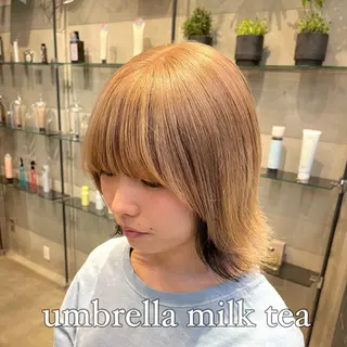 ミディアム カラー ✨縮毛矯正　韓国ヘア レイヤー✨大濱快斗のヘアスタイル