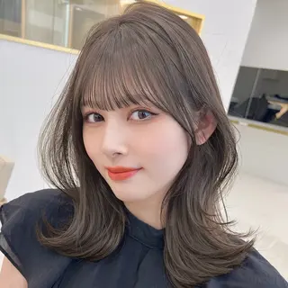 セミロング 韓国顔まわり/前髪 /レイヤー/いつきのヘアスタイル