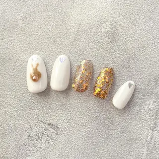 ネイル ゴテゴテ💙ワンホン リオナのネイルデザイン