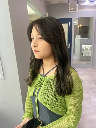 セミロング カラー きよはらちさき🍑 柔らかカラー🌱🫧のヘアスタイル