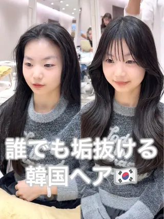 セミロング カラー 韓国ヘア/レイヤー/ 顔まわり/りょーとのヘアスタイル