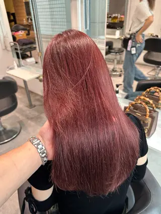 ロング カラー ブリーチしない 暖色colorのヘアスタイル