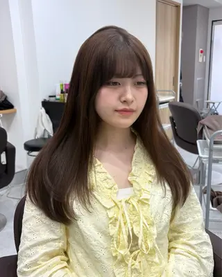 セミロング カラー 横浜美容室/透明感 カラー/レイヤーのヘアスタイル
