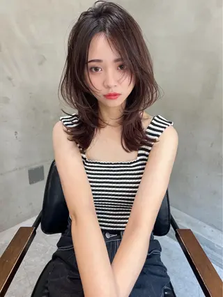 ミディアム ⭐️ 艶感カラー 美髪矯正 ⭐YUKIのヘアスタイル